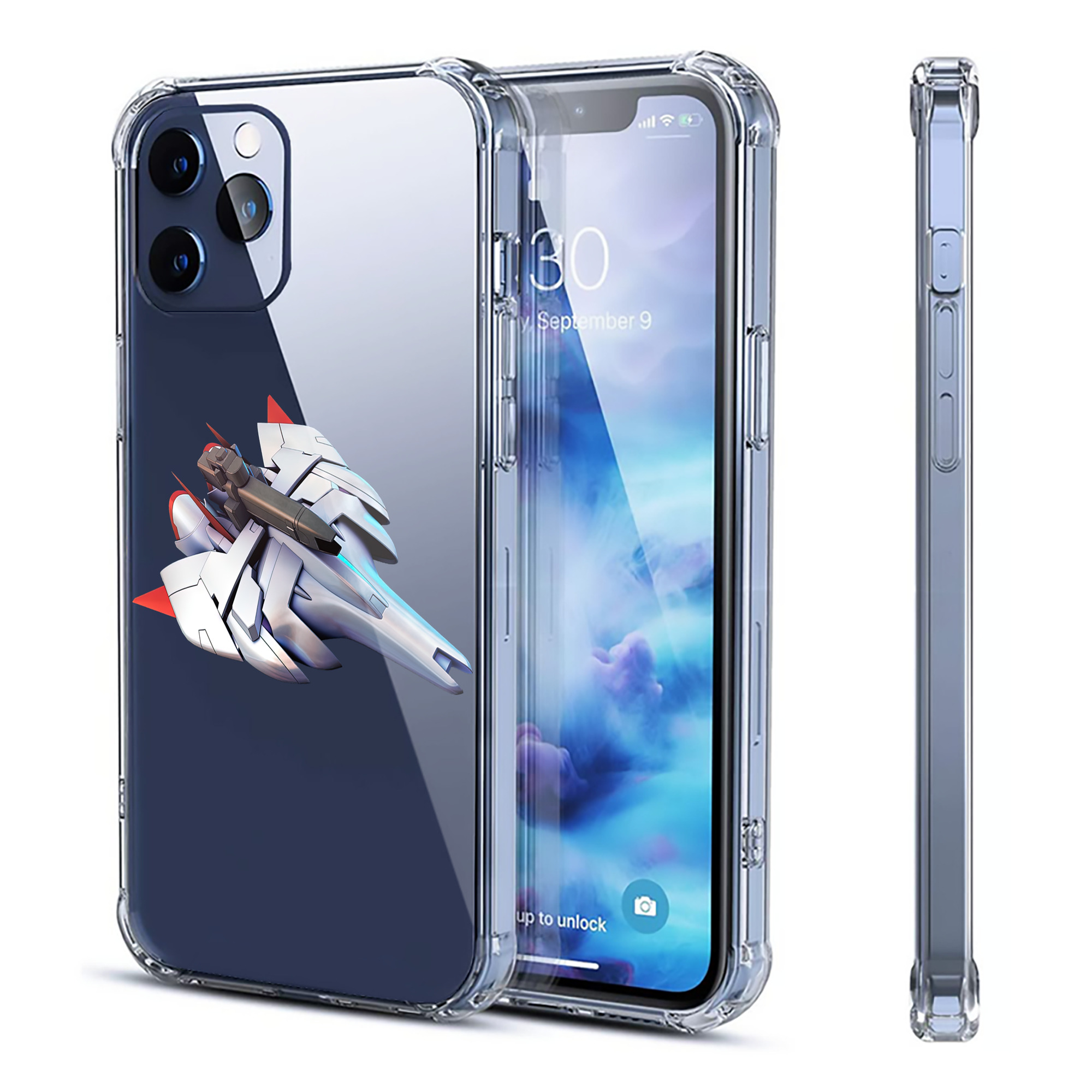 （画像用） 機動戦士ガンダム Mobile Suit Gundam 【iPhone 12シリーズ対応】透明スマホケース（クリアソフトケース）